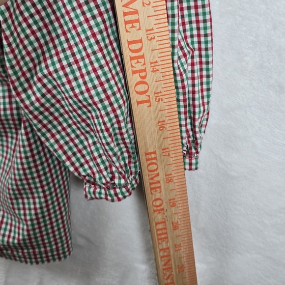 Mi Golondrina Peasant Blouse Crochet Yoke Gingham Artisan Puff Sleeve Top Sz.M - Picture 11 of 11